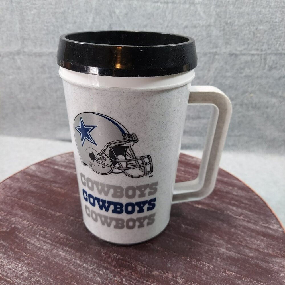 Dallas Cowboys Insulated Travel Mug With Handle Team NFL Logo 16 Oz BPA-Free Pla